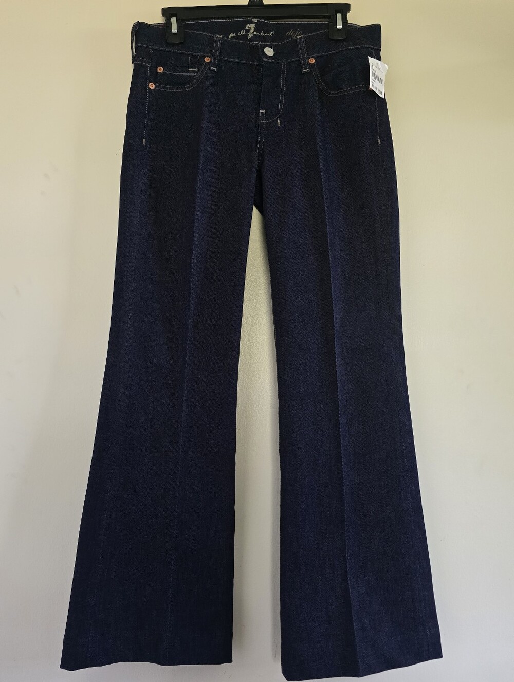 ​7 For All Mankind Dojo Mercer Original Trouser Flare Jeans Dark Wash Sz 29